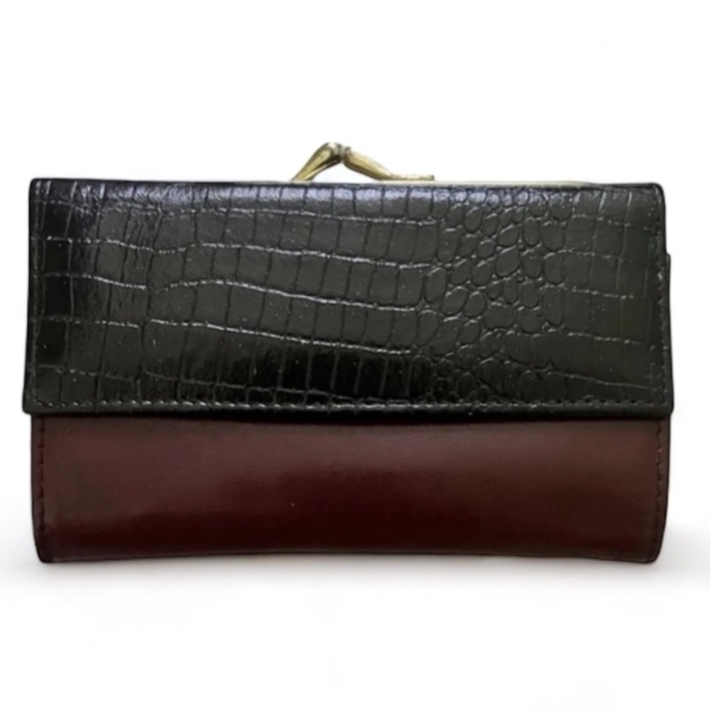 Womens Leather Wallet Red/Black